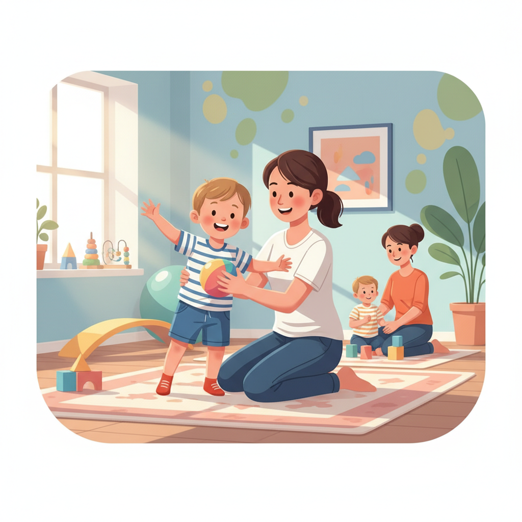 Игра, базирана на двигателно развитие, по време на сесия по Бобат терапия (NDT)