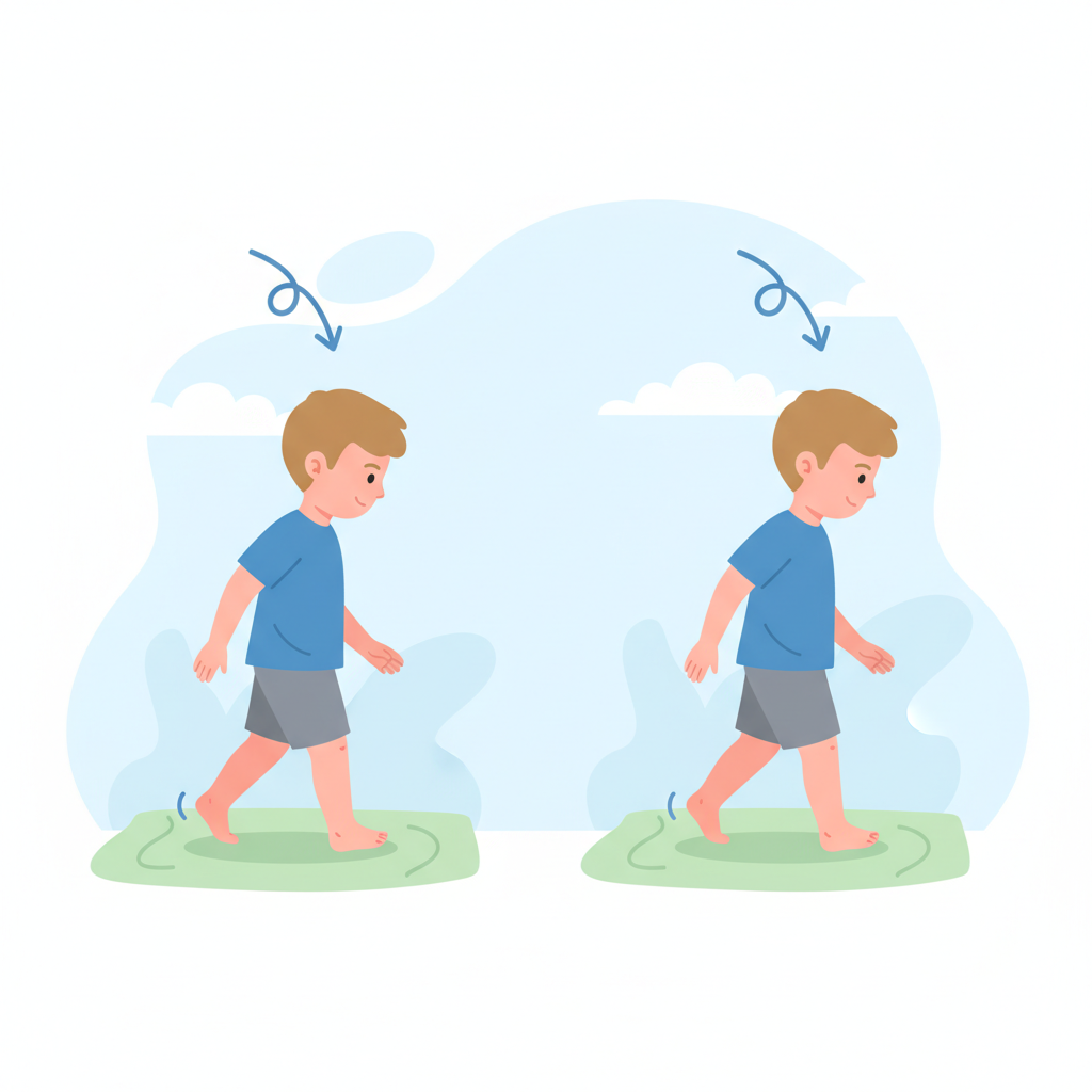 Çocuklarda parmak ucunda yürüme örneği ve topuk teması