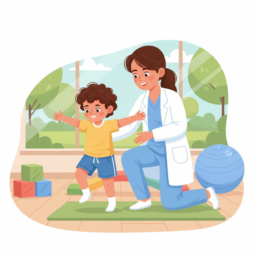 Example of toe walking in children and heel contact